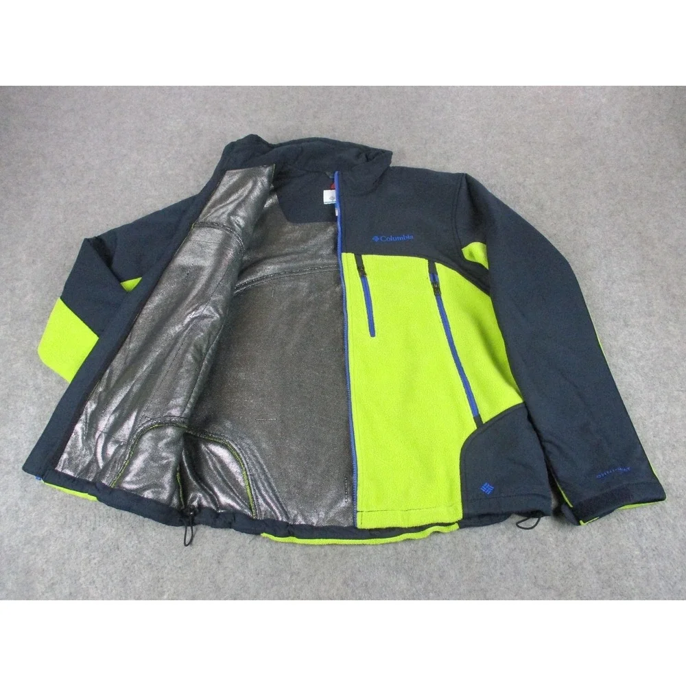 Columbia Jacket Mens Large Green Black Omni-Heat Interchange Insulated Coat